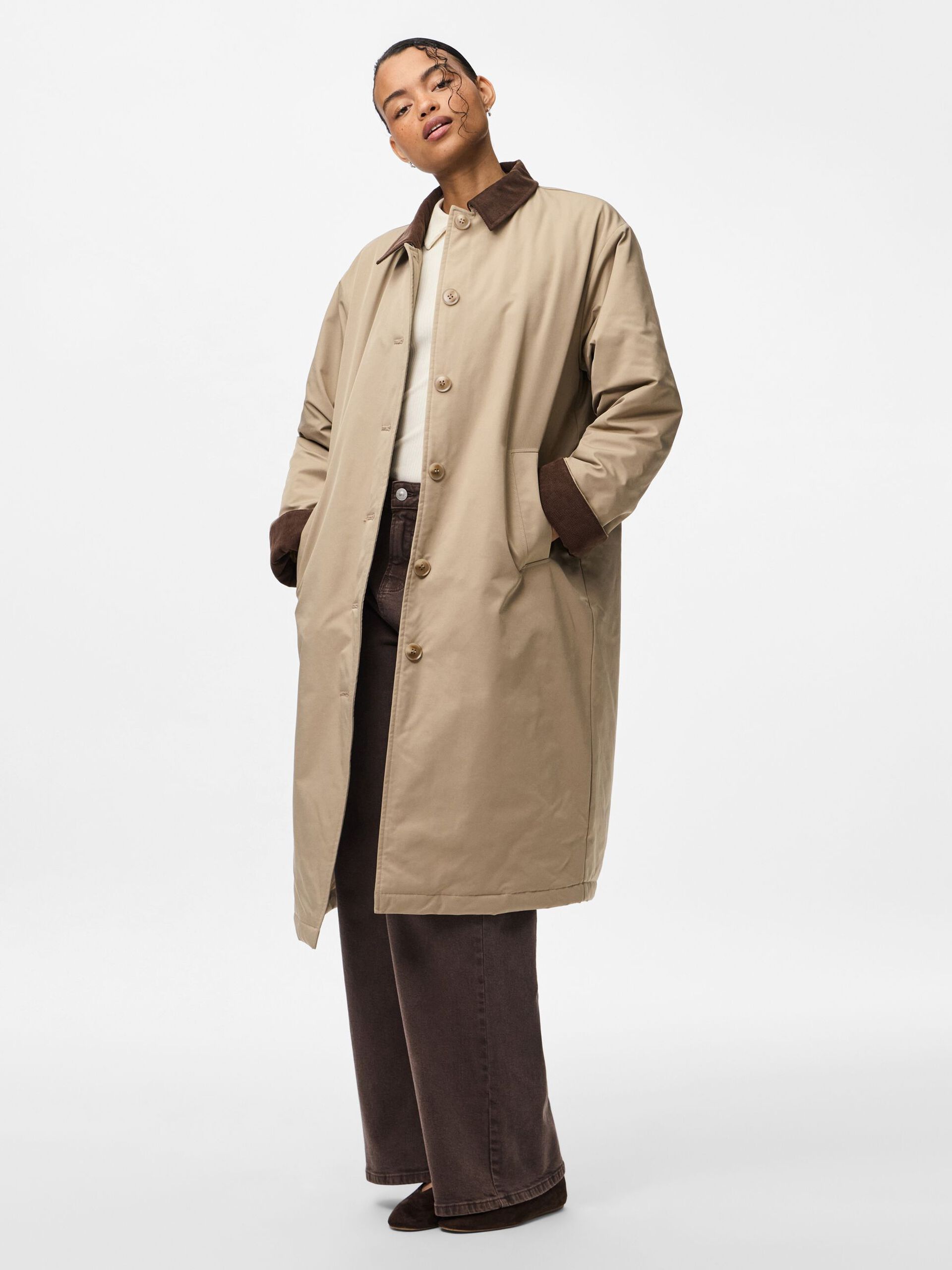 Carousel image - PCJORMA LANG CORDUROY LANGE JAS, Greige | 4
