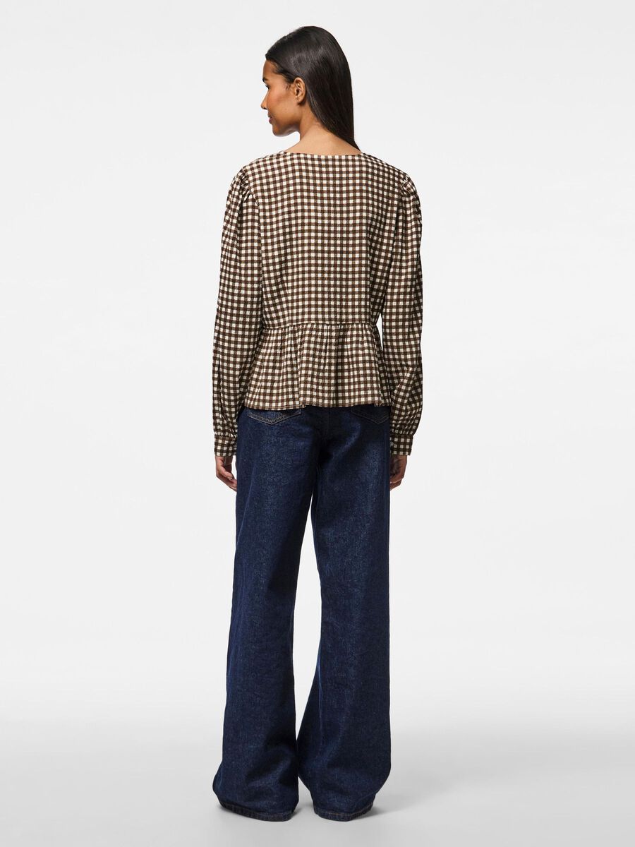 Pieces PCDULLIE LONG SLEEVED BLOUSE, Chicory Coffee, highres - 17160302_ChicoryCoffee_1213722_004.jpg