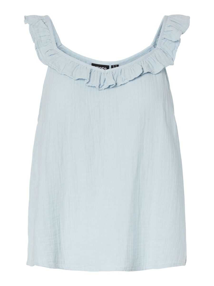 Product carousel image - PCSASTINA MUSSELIN SLEEVELESS TOP, Cashmere Blue | 1