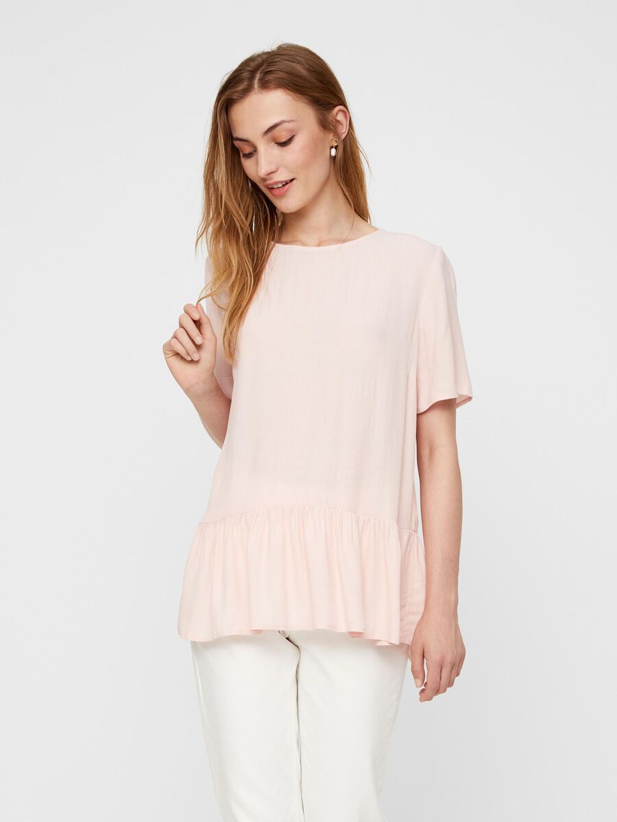 Pieces FLUTED HEM VISCOSE BLOUSE, Lotus, highres - 17102016_Lotus_003.jpg