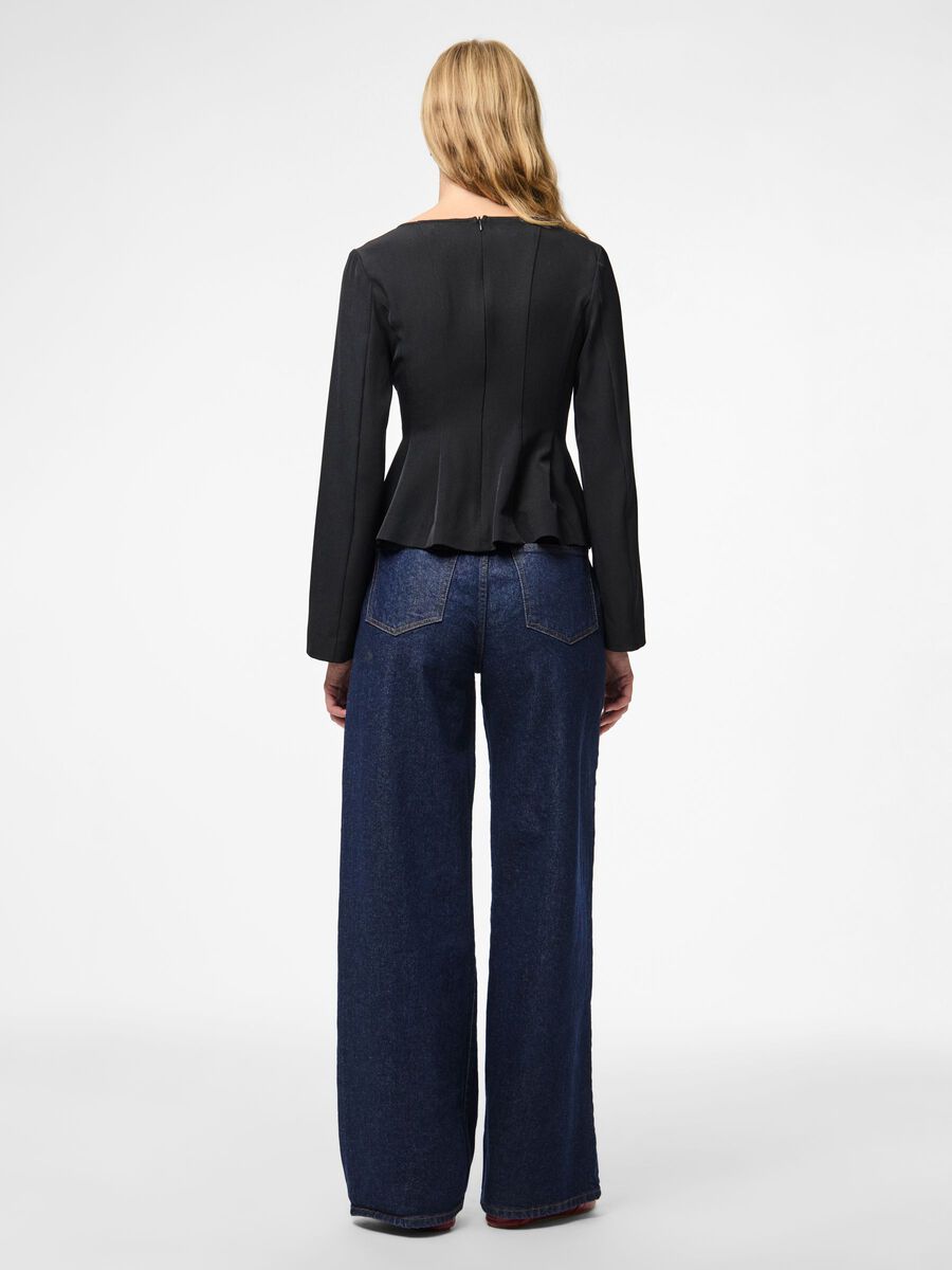 Product carousel image - PCJOSSA BOATNECK LONG SLEEVED TOP, Black | 2