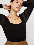 Pieces SEMI-TRANSPARANTE MOUWEN BLOUSE, Black, highres - 17105373_Black_006.jpg