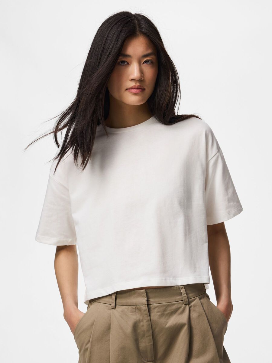 Product carousel image - PCSADIE 2/4 BOXY T-SHIRT, Cloud Dancer | 1