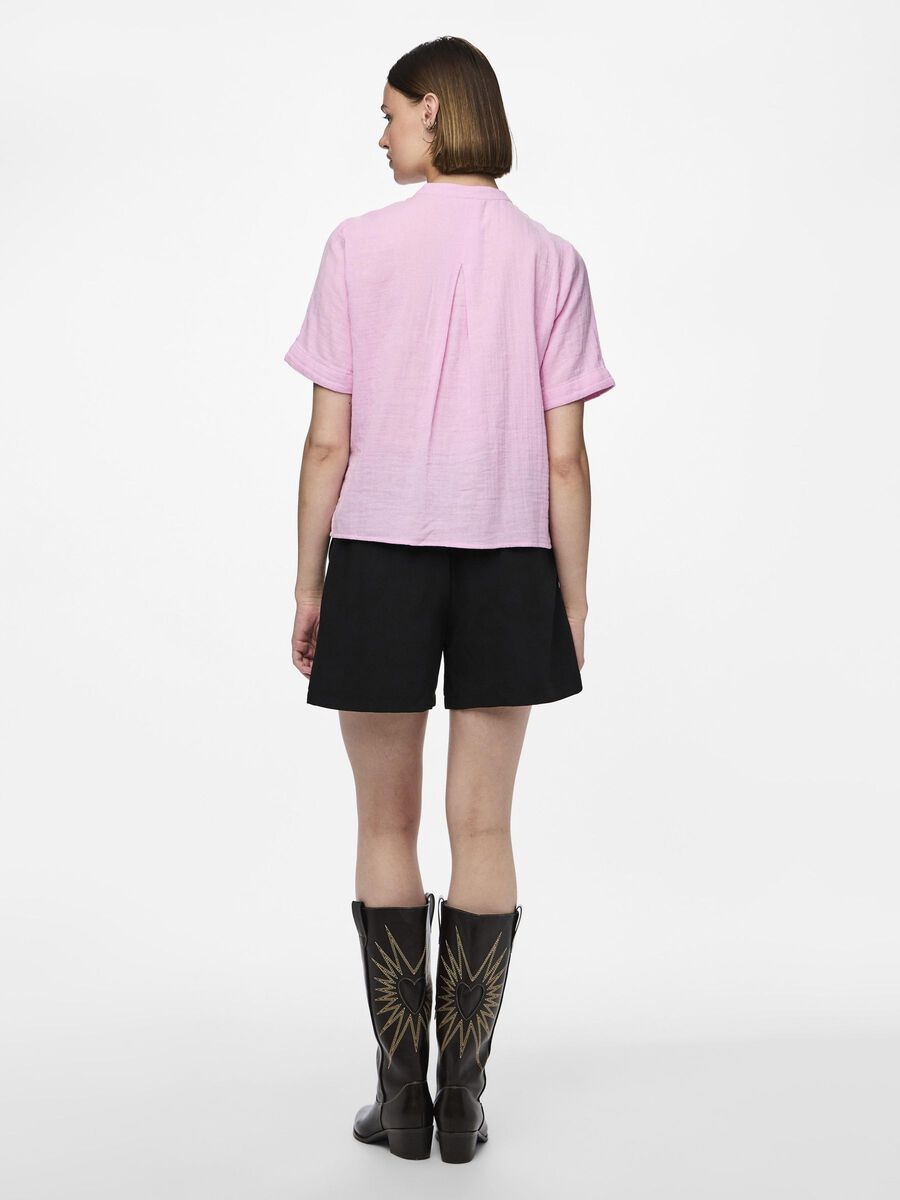 Pieces PCMASTINA COTTON SHORT SLEEVED SHIRT, Pastel Lavender, highres - 17148782_PastelLavender_004.jpg