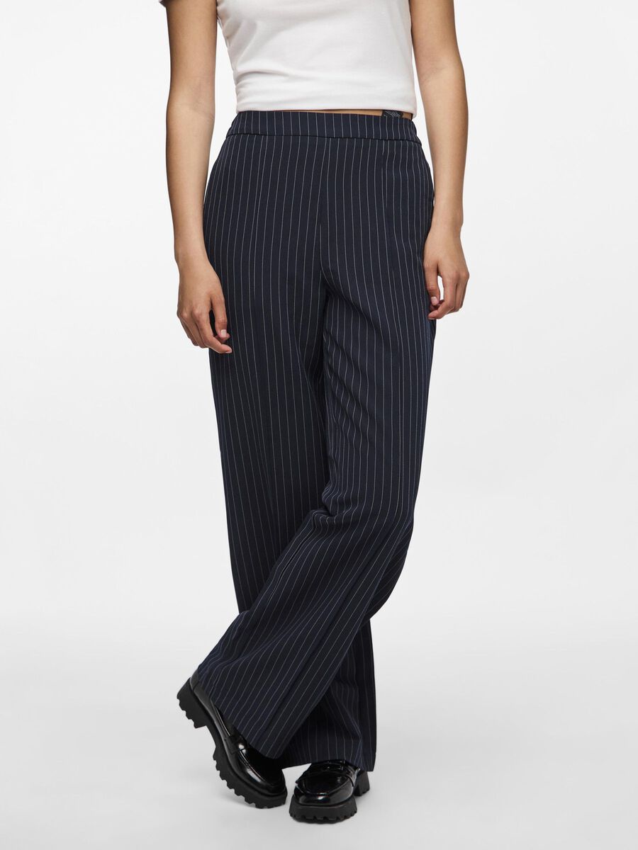 Product carousel image - PCBOZZY STRIPED WIDE-LEG TROUSERS, Sky Captain | 1