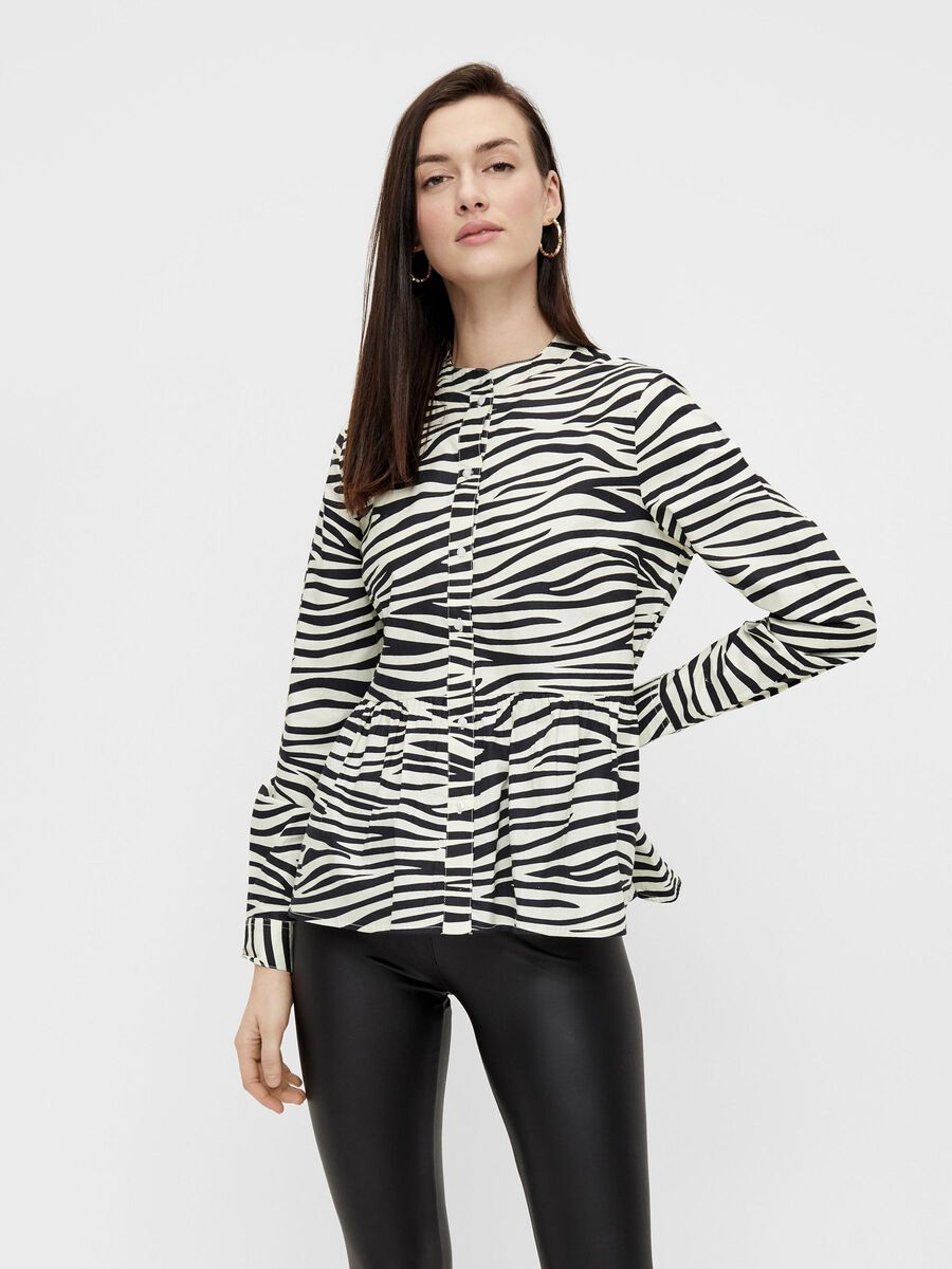 Pieces PRINTED LONG SLEEVED TOP, Black, highres - 17115412_Black_871235_003.jpg