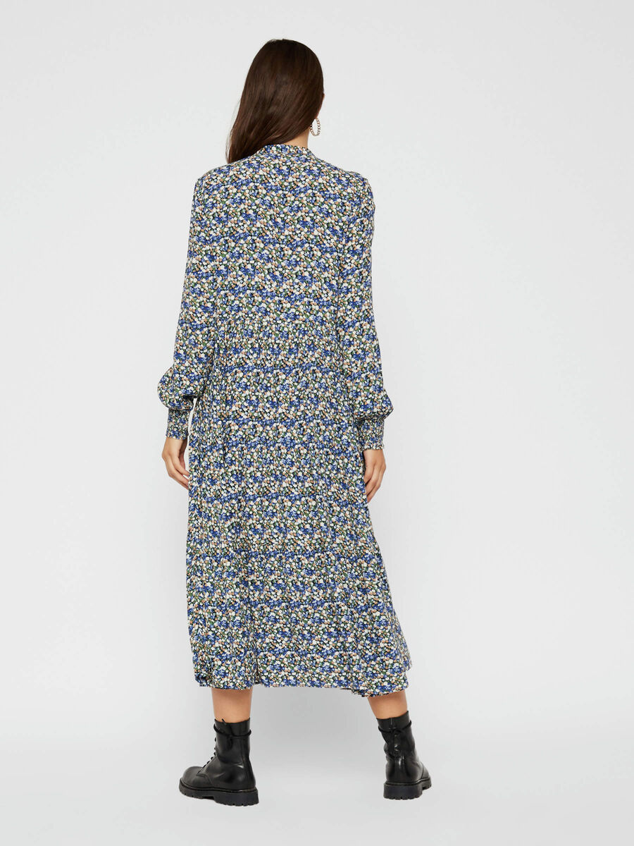 Carousel image - FLORAL-PRINT TIERED MIDI DRESS, Night Sky | 2
