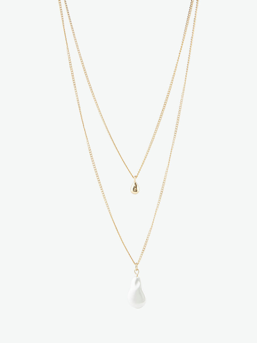 Pieces DOUBLE-CHAIN NECKLACE, Gold Colour, highres - 17101213_GoldColour_001.jpg