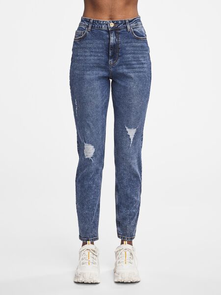 Pieces HIGH-WAIST MOM JEANS, Medium Blue Denim, highres - 17105515_MediumBlueDenim_003.jpg