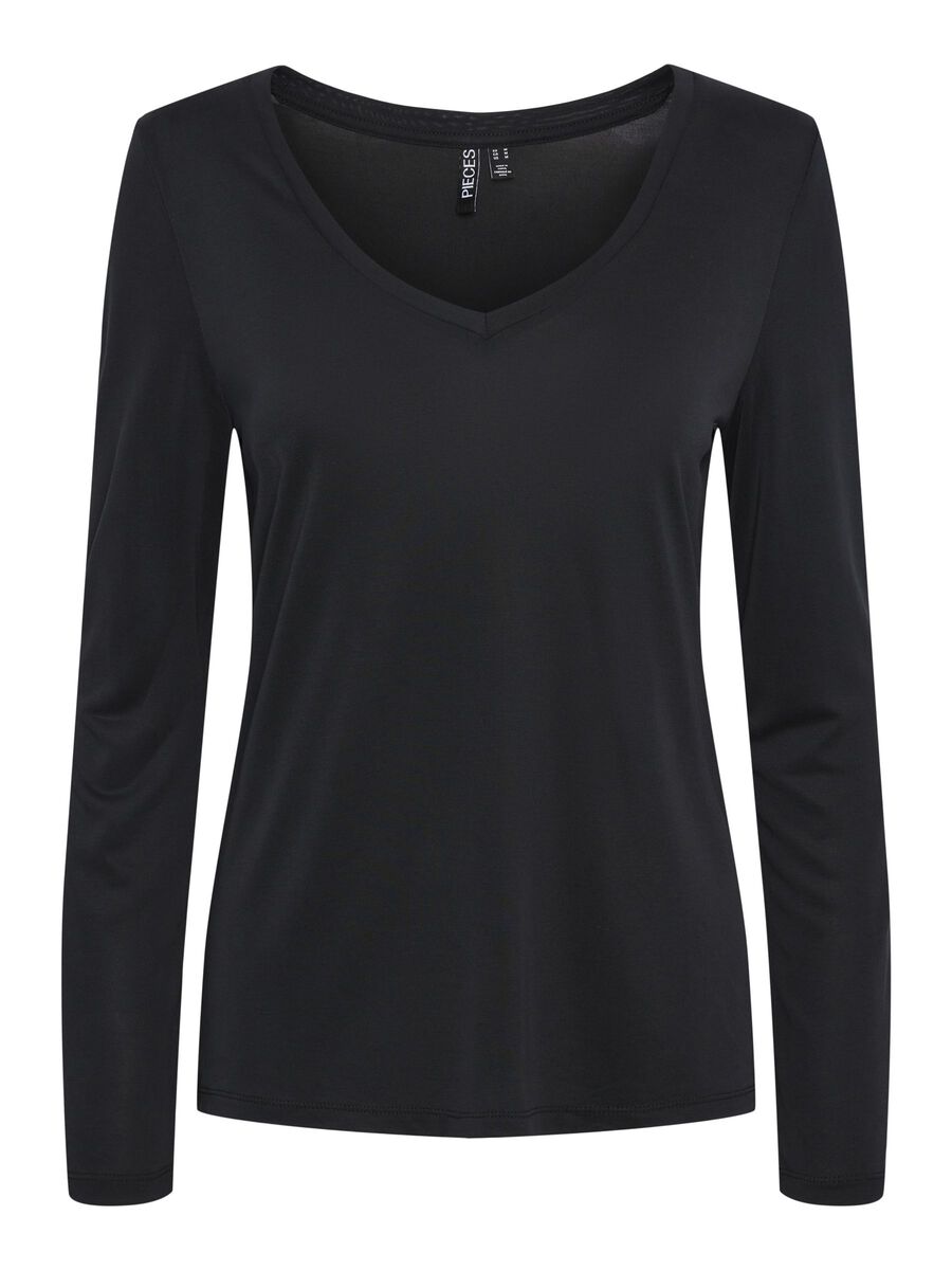 Pieces PCKAMALA LONG SLEEVED TOP, Black, highres - 17114858_Black_001.jpg