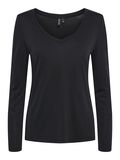 Pieces TOP A MANICHE LUNGHE, Black, highres - 17114858_Black_001.jpg