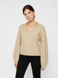 Pieces BALLOON SLEEVE V-NECK PULLOVER, White Pepper, highres - 17100153_WhitePepper_003.jpg