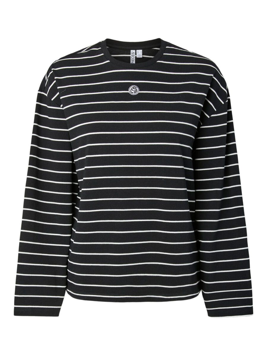 Carousel image - PCSADIE BARREL L&Aring;NG&Auml;RMAD T-SHIRT, Black | 6