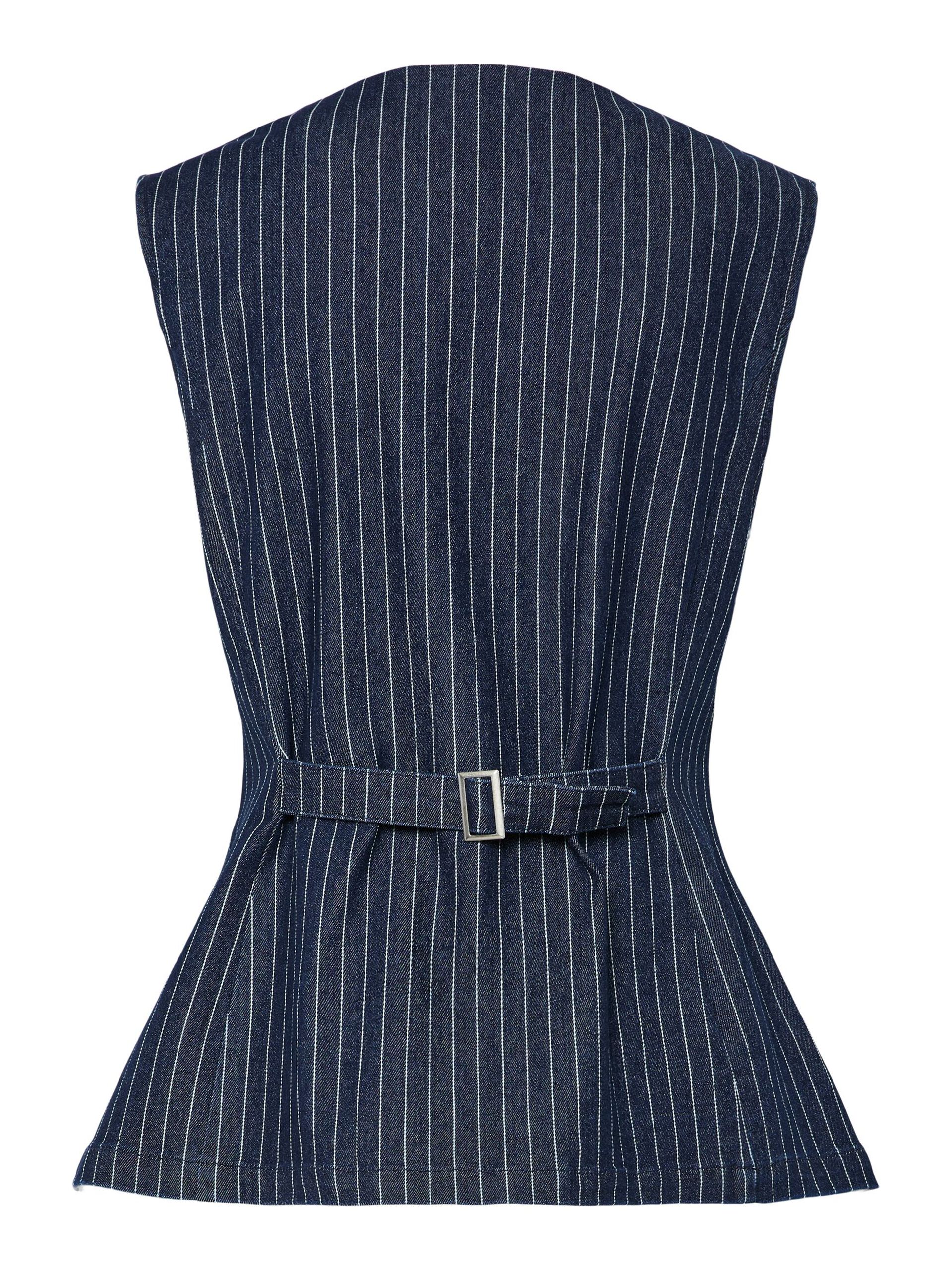 Carousel image - PCROSE LONG  DENIM VEST, Dark Blue Denim | 8