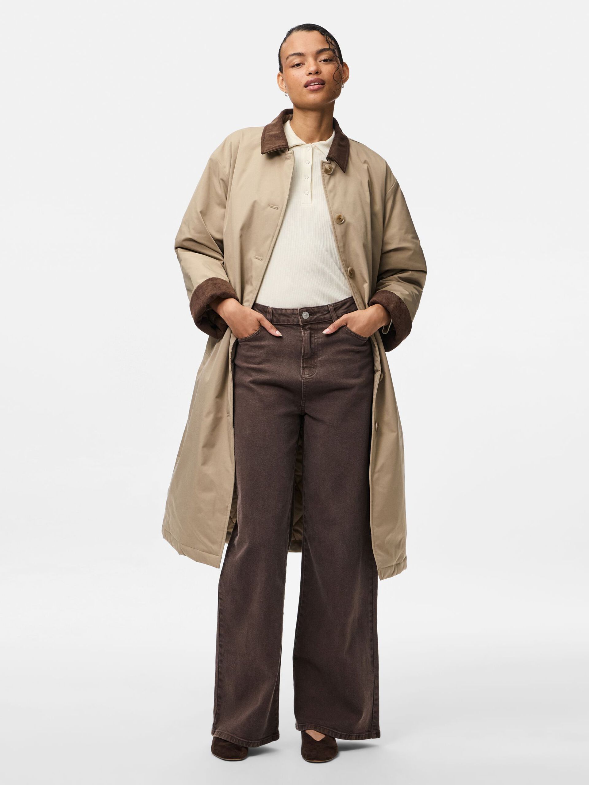 Carousel image - PCJORMA LANG CORDUROY LANGE JAS, Greige | 6