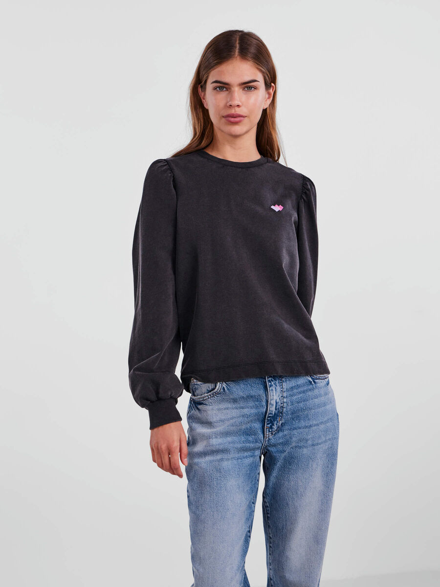 Pieces PCGAHOA SWEATSHIRT, Black, highres - 17129725_Black_003.jpg