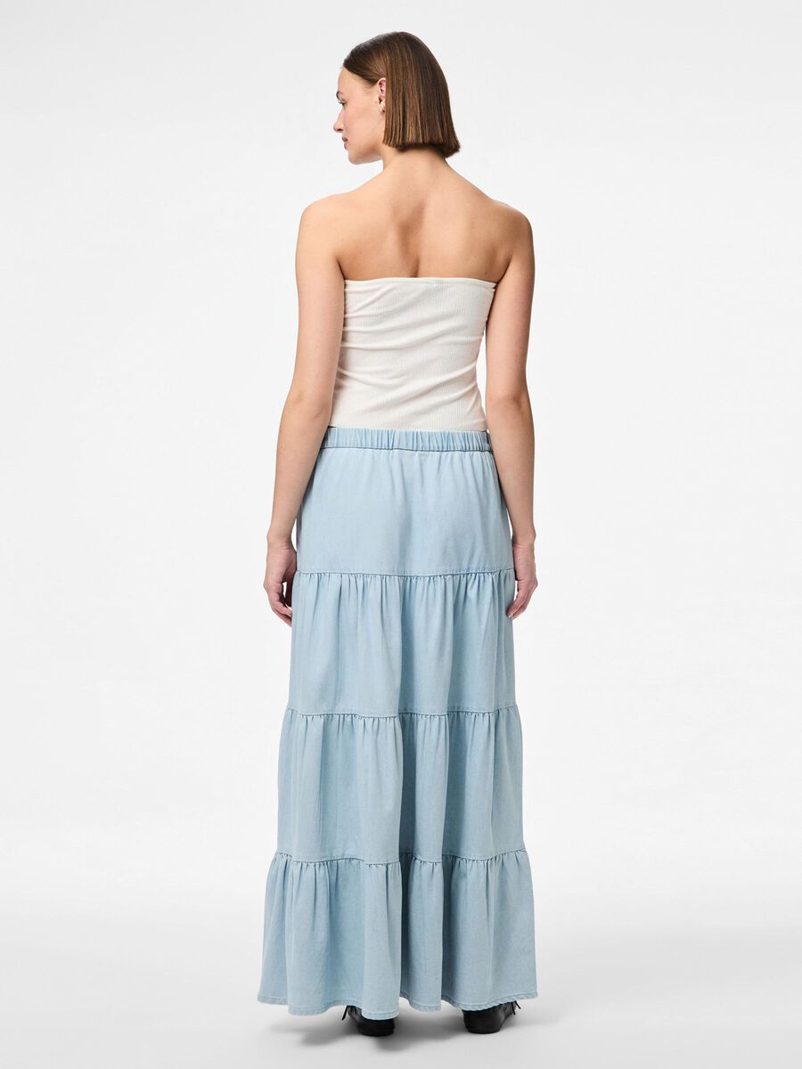 Pieces PCTULA MAXI JEANSROCK, Light Blue Denim, highres - 17157270_LightBlueDenim_004.jpg