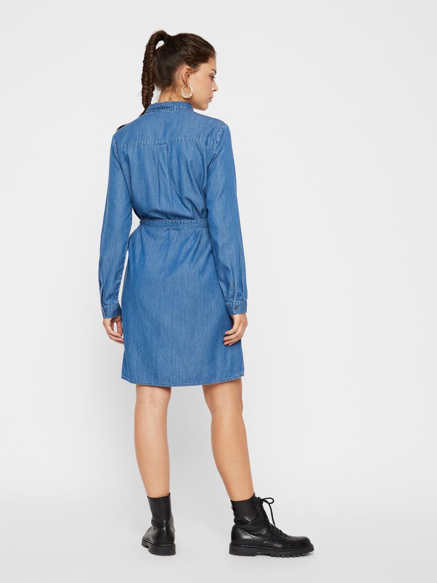 Pieces PCNISSA SHIRT DRESS, Dark Blue Denim, highres - 17102813_DarkBlueDenim_004.jpg