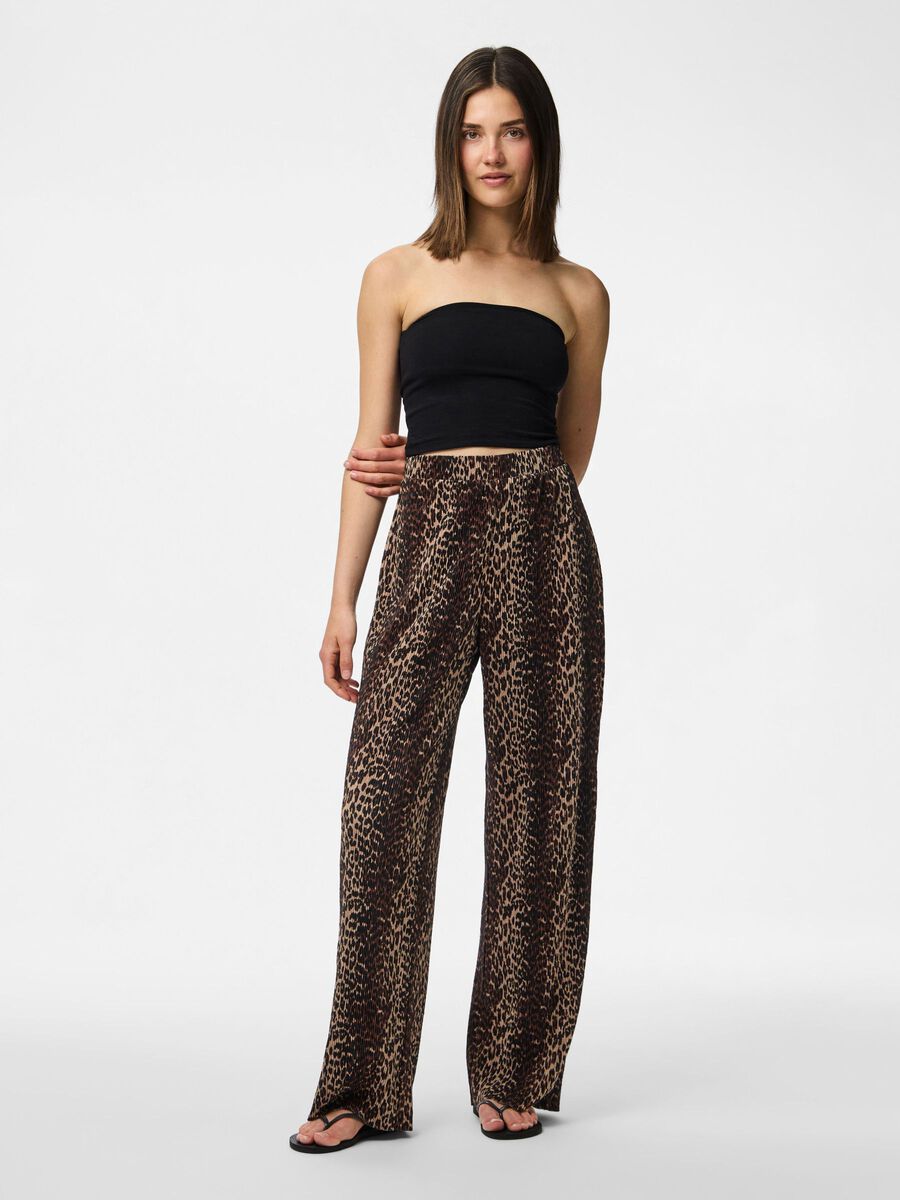 Pieces PCFLORA HW WIDE-LEG TROUSERS, Black, highres - 17155400_Black_1169653_005.jpg