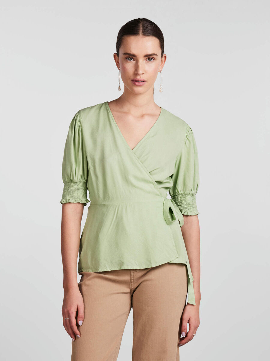 Pieces PCTALA BLOUSE CACHE-CŒUR, Quiet Green, highres - 17133696_QuietGreen_003.jpg