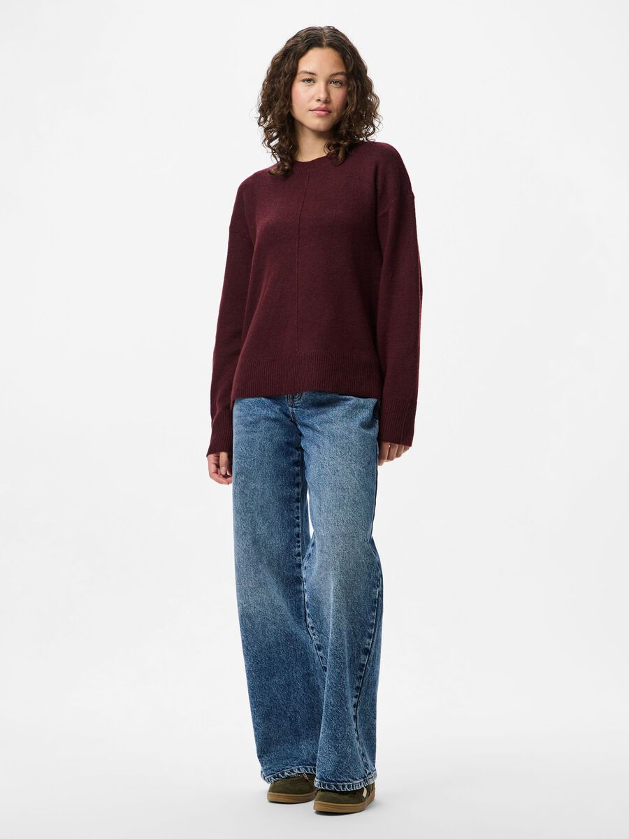 Carousel image - PCMALOU KNITTED PULLOVER, Tawny Port | 3