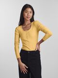 Pieces BUTTON-FRONT RIBBED TOP, Flax, highres - 17101437_Flax_003.jpg