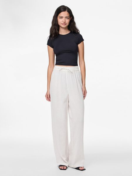 Pieces PCSASTINA HW MUSSELIN HOSE MIT WEITEM BEIN, Cloud Dancer, highres - 17156473_CloudDancer_005.jpg