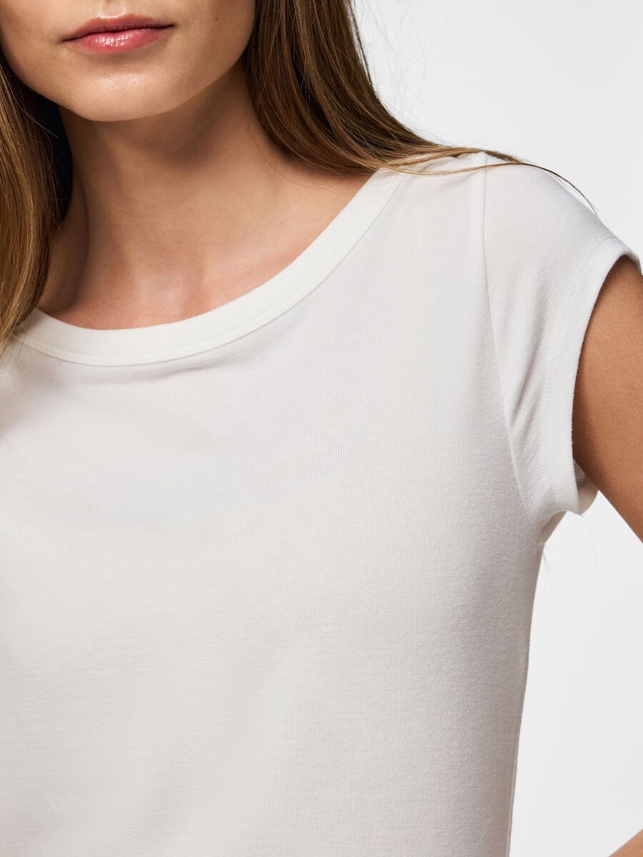 Carousel image - PCSOF BOATNECK CAP SLEEVE TOP, Bright White | 4