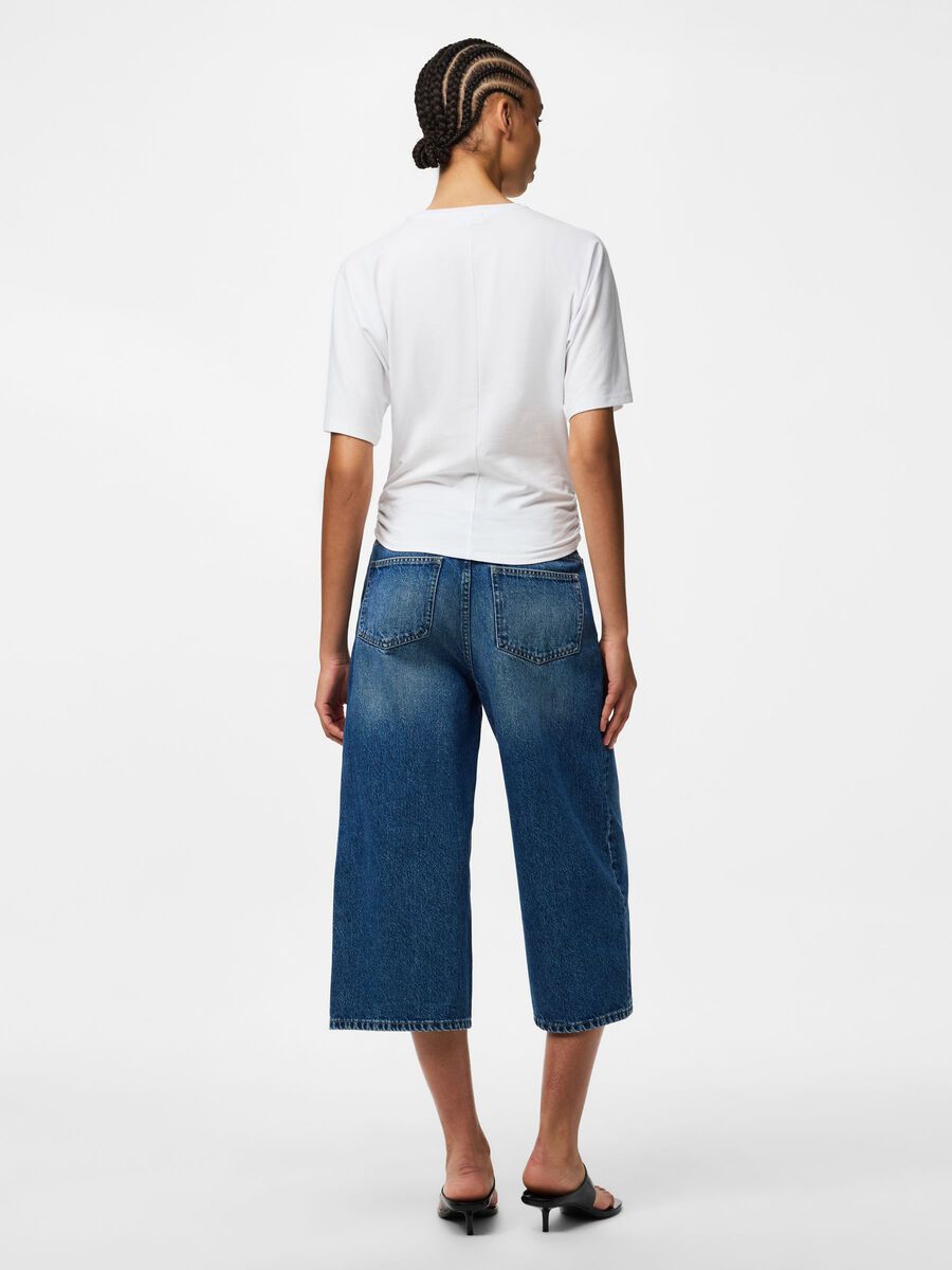 Product carousel image - PCKATE MW CULOTTE WIDE FIT JEANS, Medium Blue Denim | 2