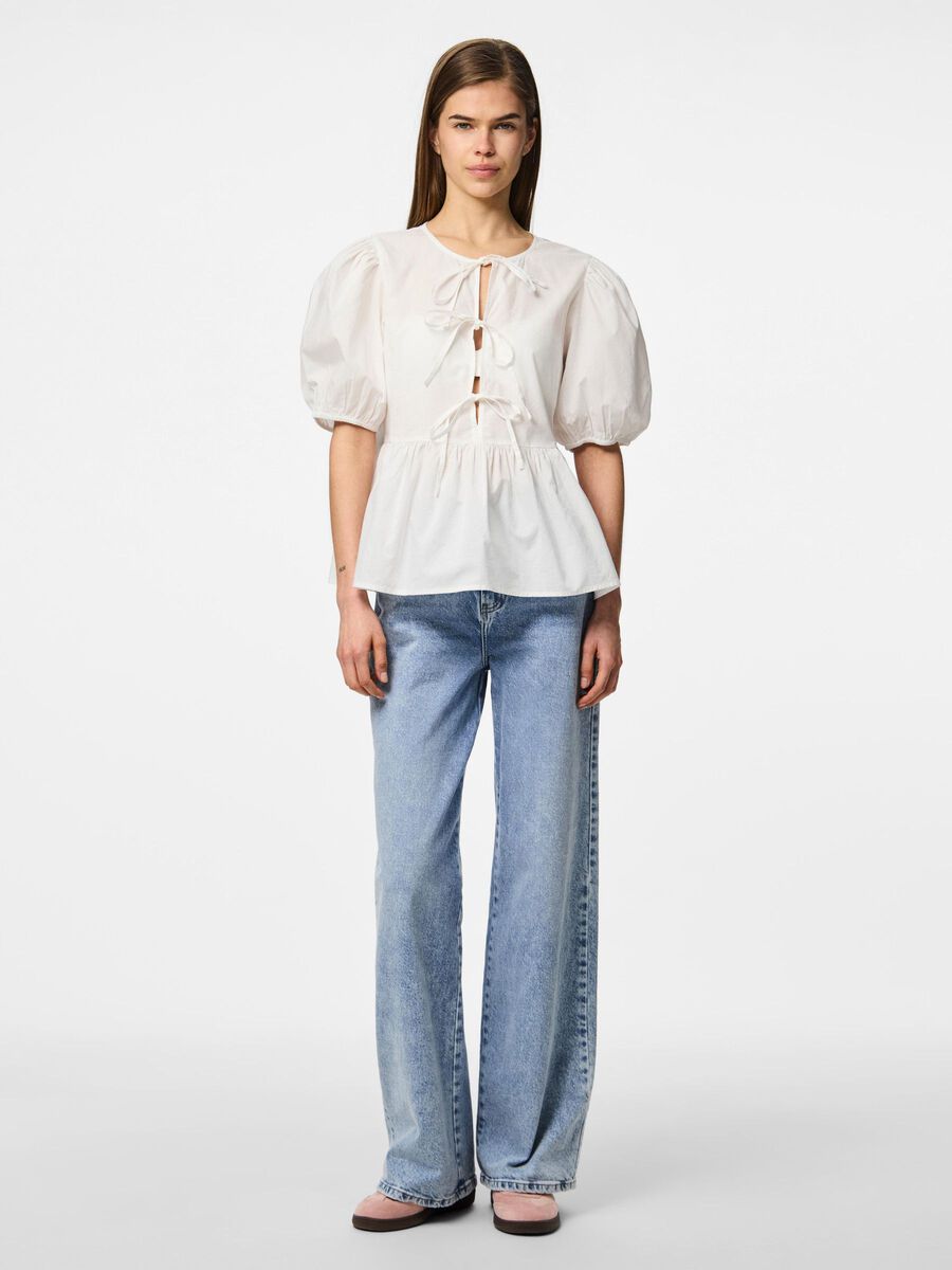 Pieces PCJOLLY KNYTING TOPP MED PUFFERMER, Bright White, highres - 17148315_BrightWhite_005.jpg