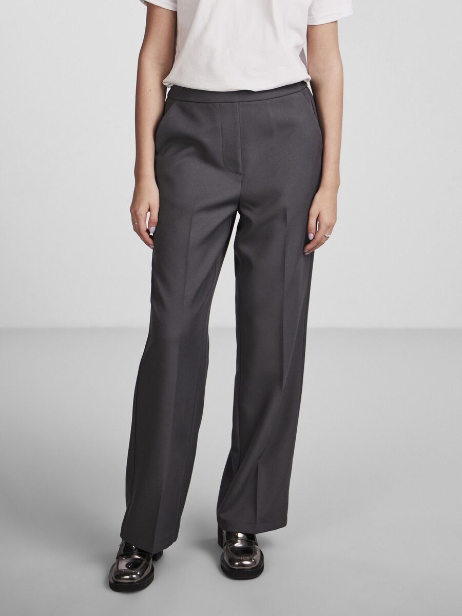 Pieces PCNEVA WIDE-LEG TROUSERS, Magnet, highres - 17140764_Magnet_003.jpg