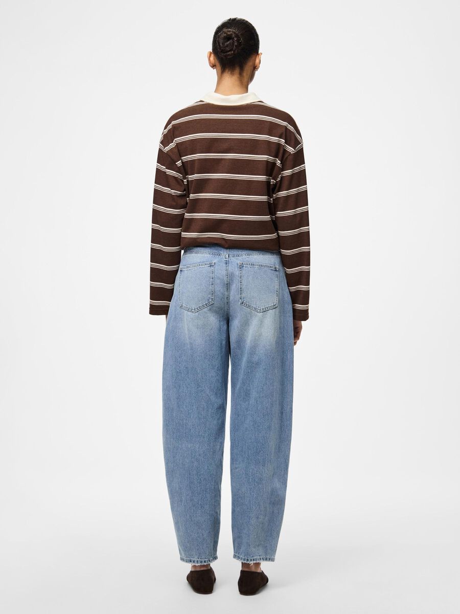 Pieces PCSISSEL HW BARREL FIT JEANS, Medium Blue Denim, highres - 17156085_MediumBlueDenim_004.jpg