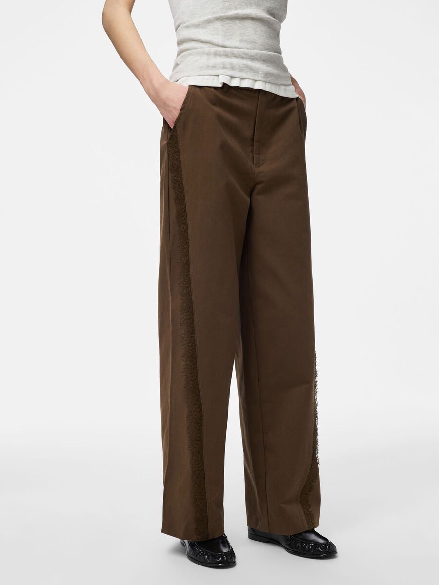 Product carousel image - PCTEA HW SPITZENDETAIL WIDE LEG HOSE, Hot Fudge | 1