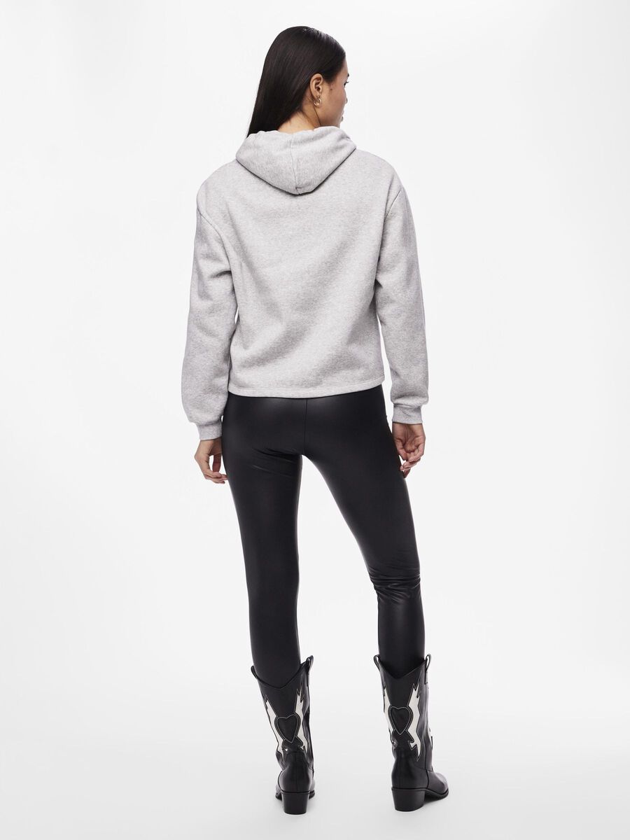 Pieces PCNEW GLÄNZENDE FLEECE- MW LEGGINGS, Black, highres - 17078199_Black_004.jpg