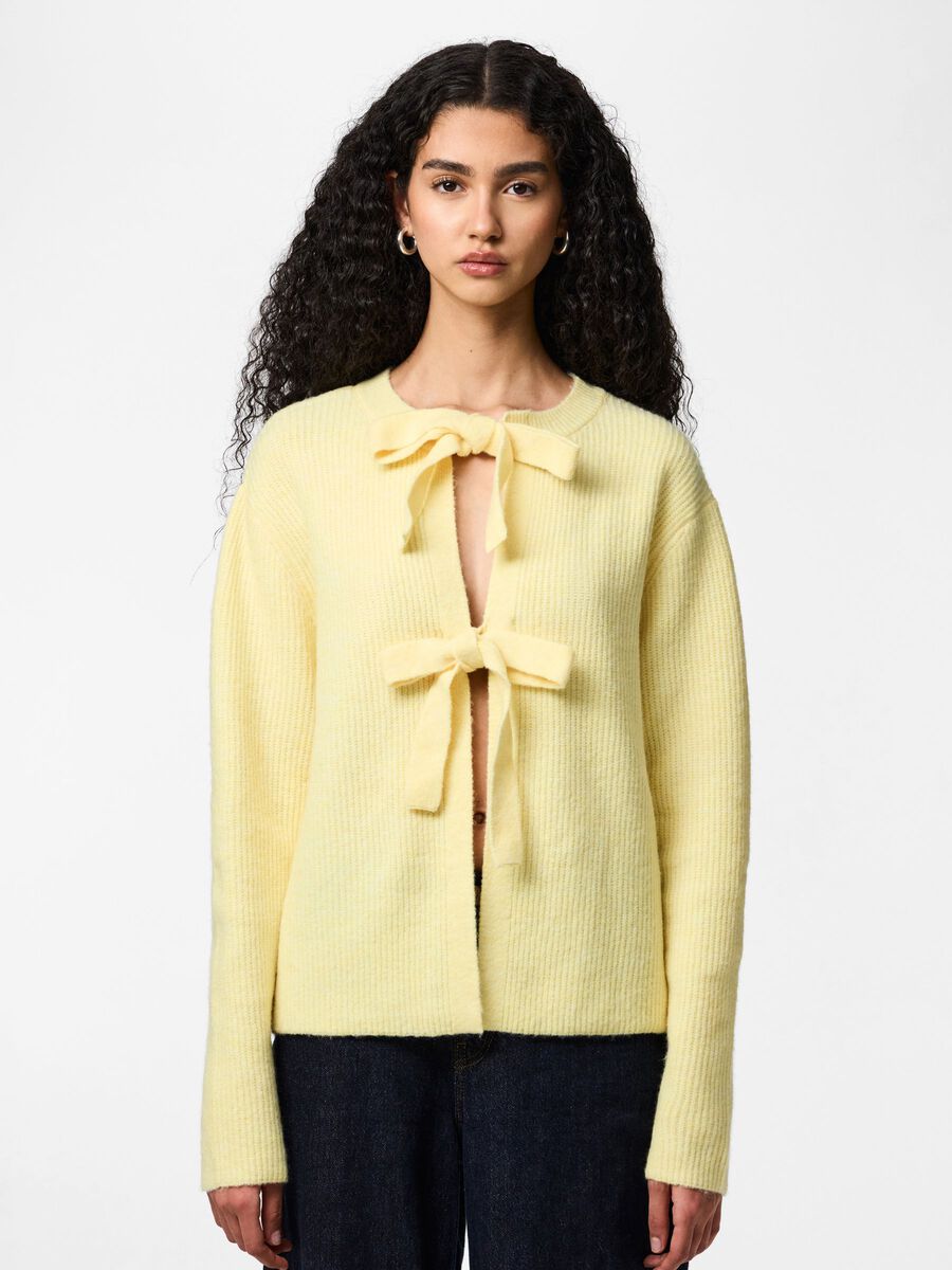 Product carousel image - PCSILLY TIE CARDIGAN, Pale Banana | 1
