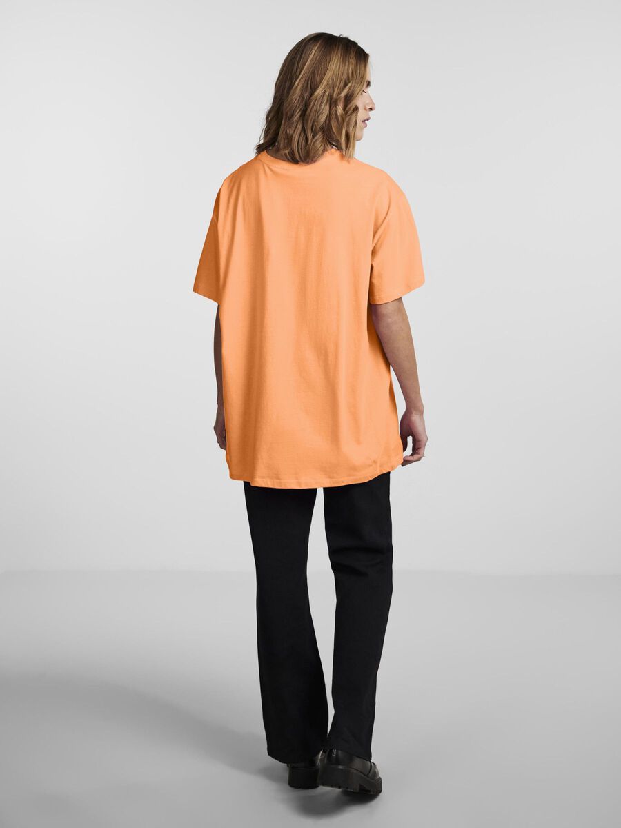 Pieces PCRINA T-SHIRT, Mock Orange, highres - 17124532_MockOrange_004.jpg