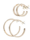 Pieces 2-PACK HOOP EARRINGS, Gold Colour, highres - 17082792_GoldColour_001.jpg