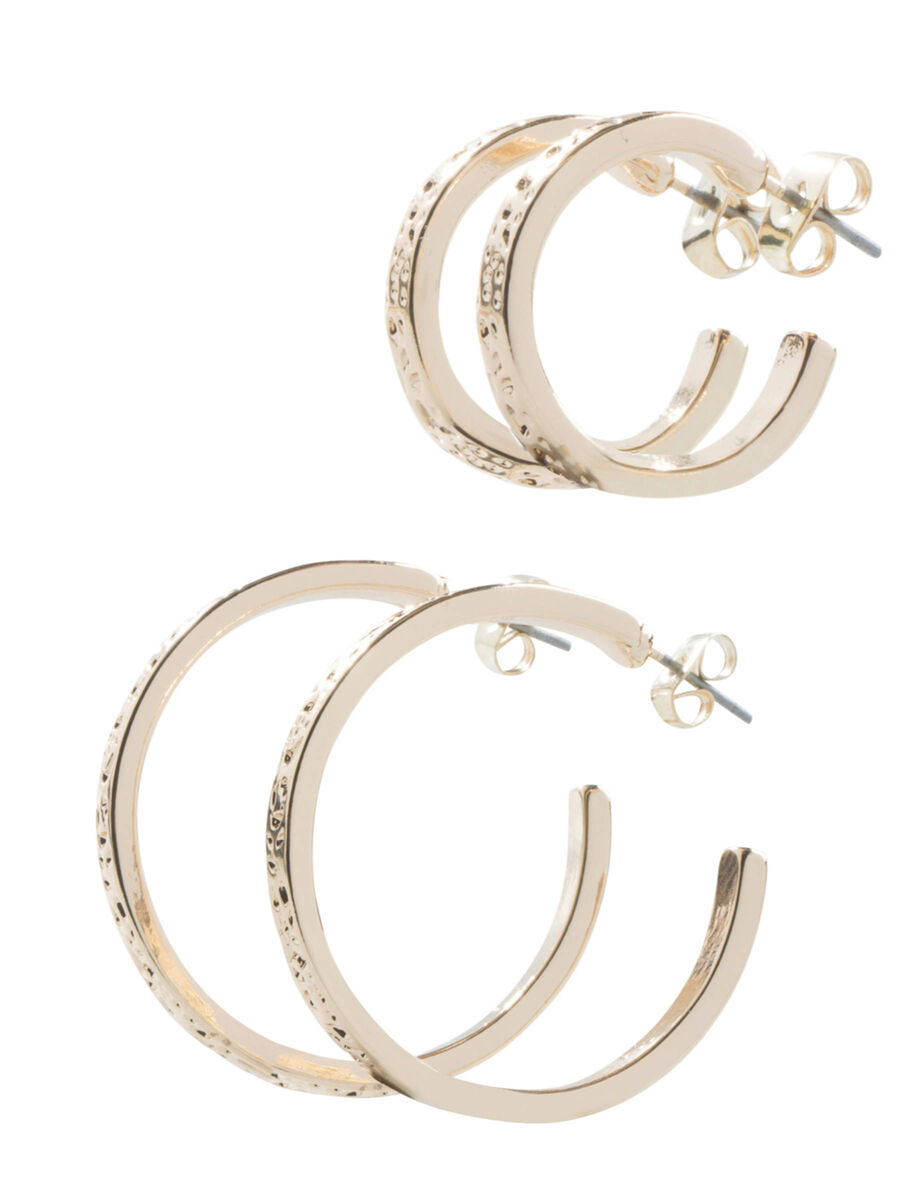 Pieces 2-PACK HOOP EARRINGS, Gold Colour, highres - 17082792_GoldColour_001.jpg