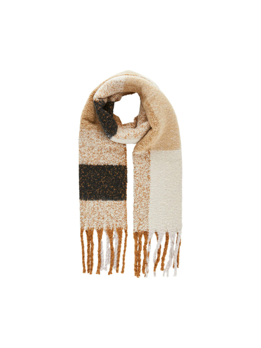 Pieces FRINGED LONG SCARF, Tannin, highres - 17101752_Tannin_001.jpg