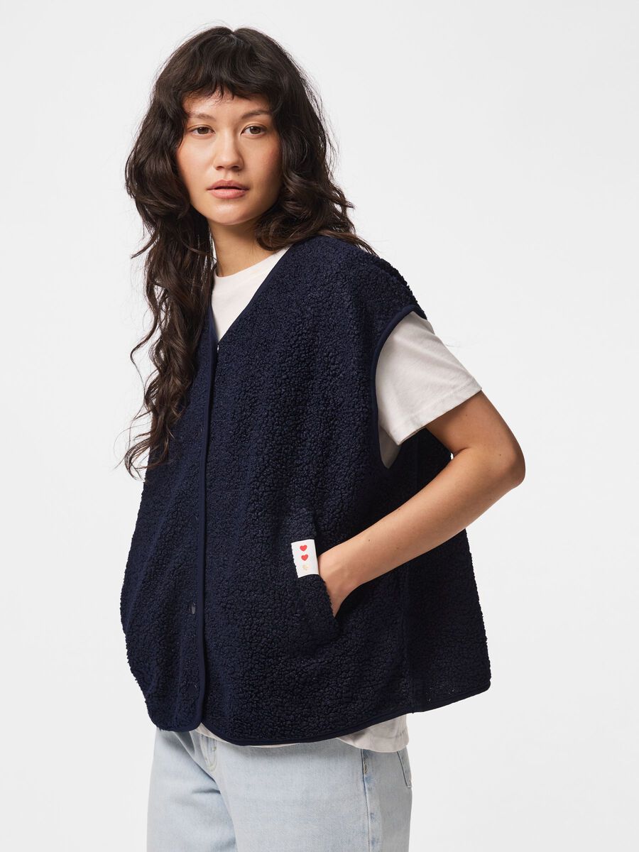 Product carousel image 1 PCKATTY TEDDY  VEST, Maritime Blue