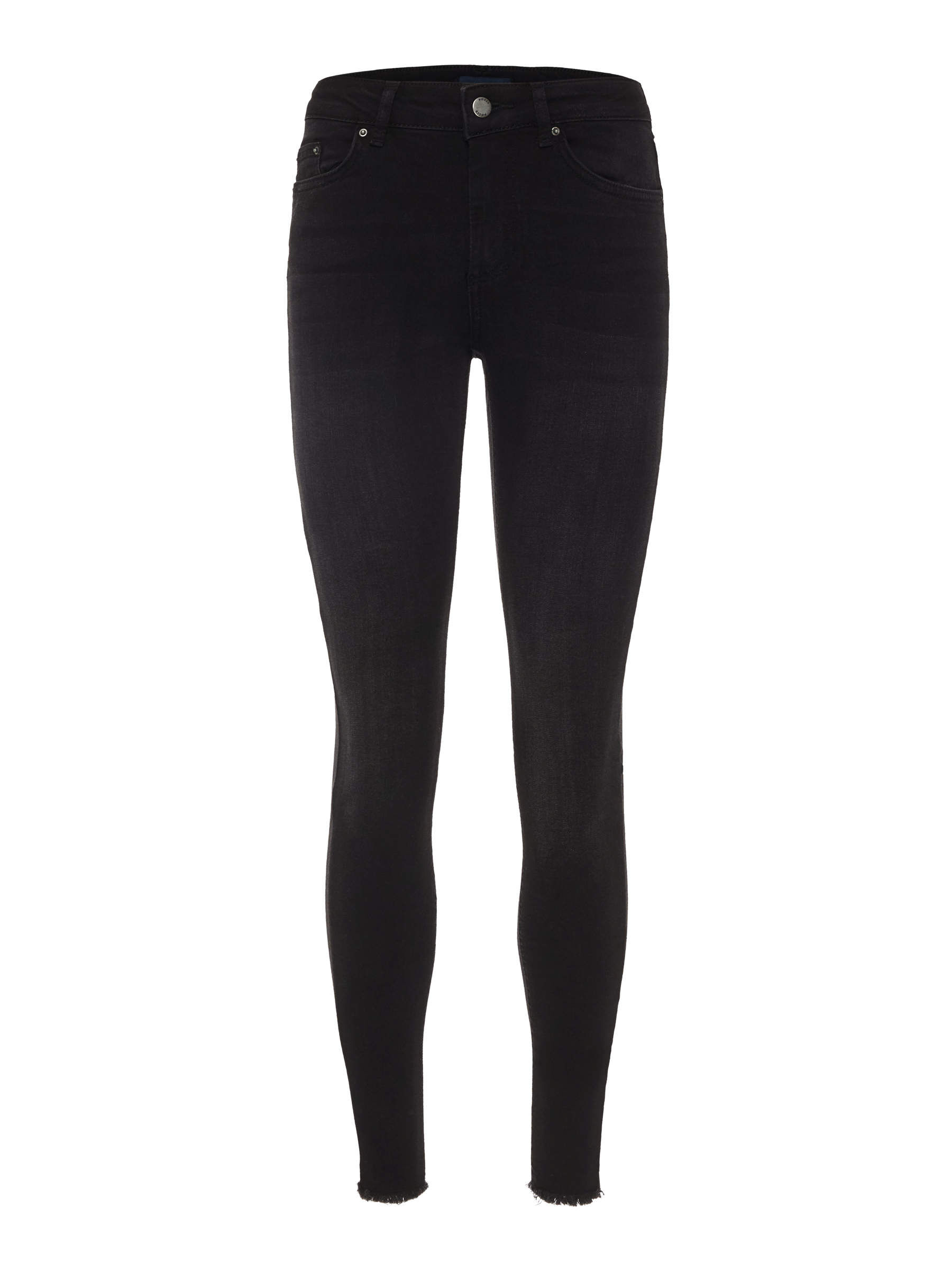 MID WAIST CROPPED JEANS (Black) | Pieces®