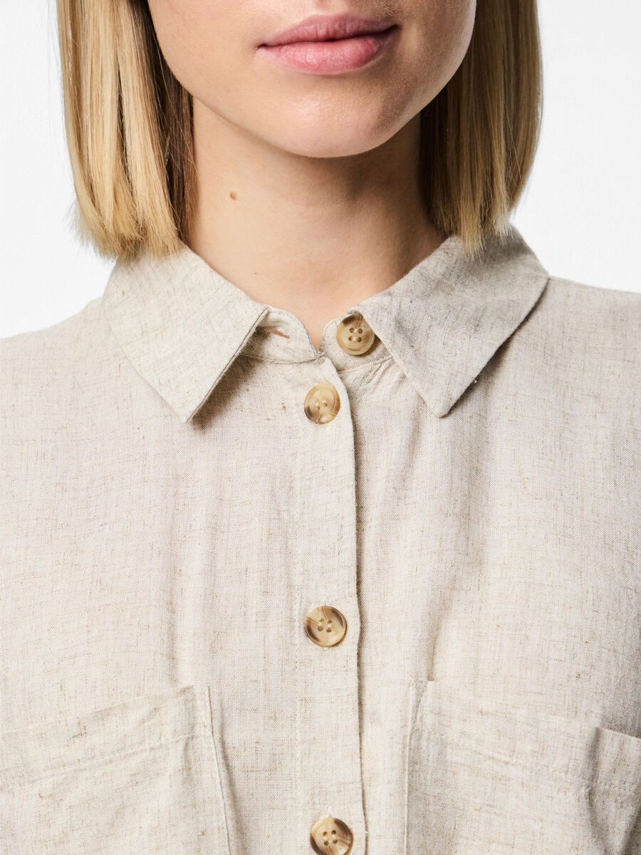 Pieces PCPIA SHORT SLEEVED SHIRT, Birch, highres - 17154736_Birch_1188945_006.jpg