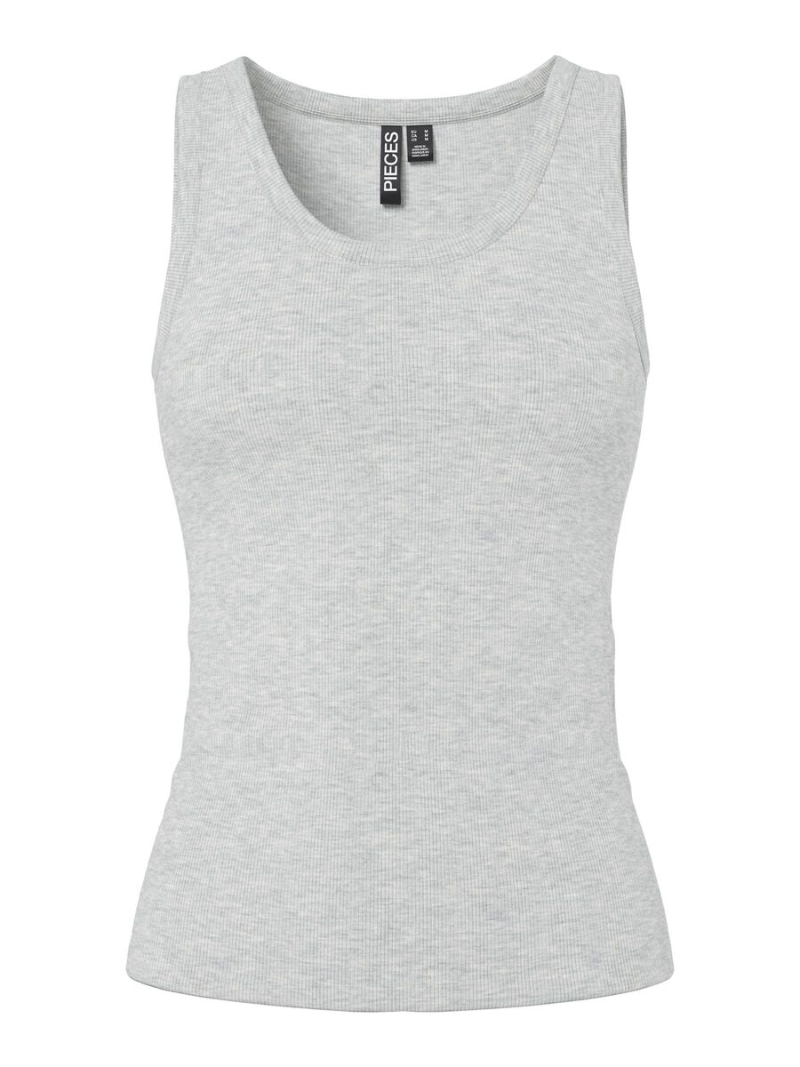 Pieces PCMAY RIBBED TANK TOP, Light Grey Melange, highres - 17154484_LightGreyMelange_001.jpg