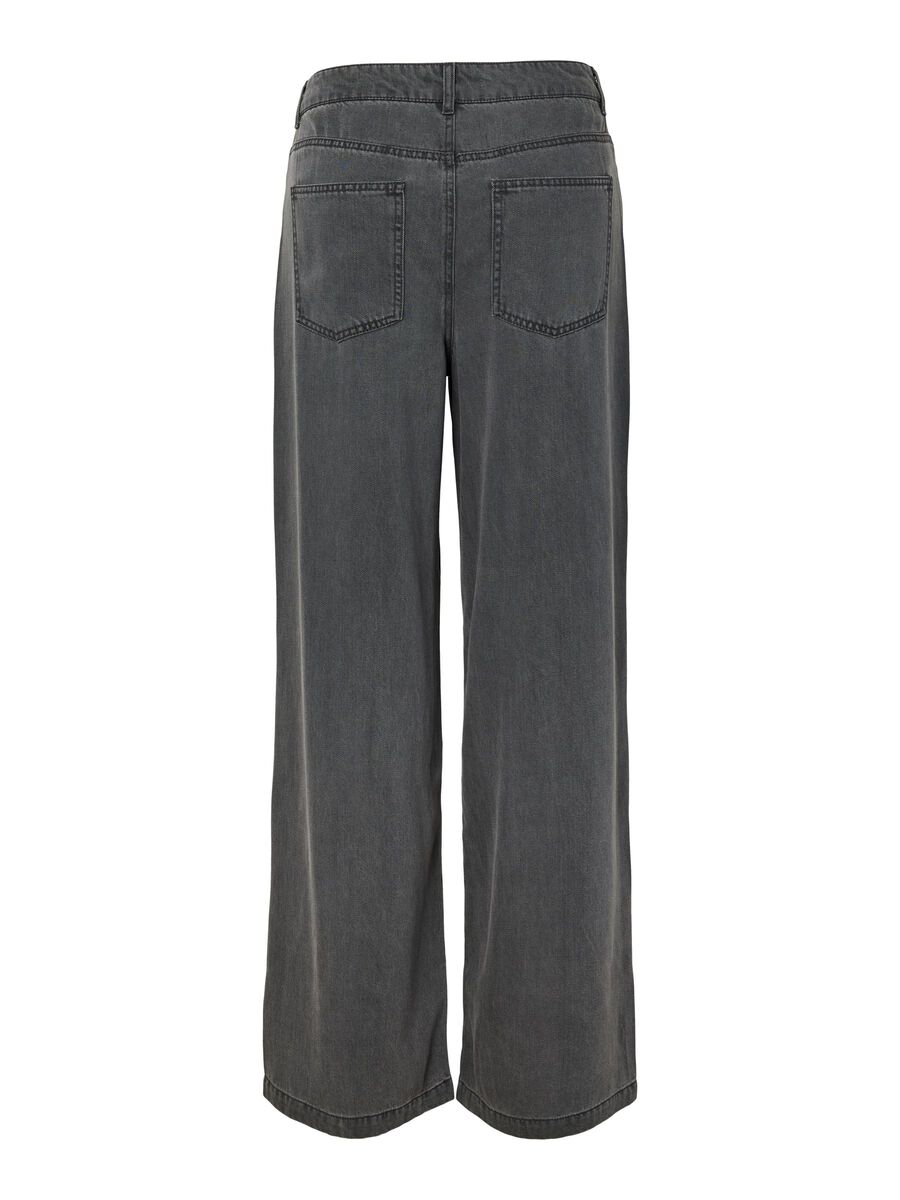 Carousel image - PCSMIDI MW WIDE FIT JEANS, Dark Grey Denim | 7