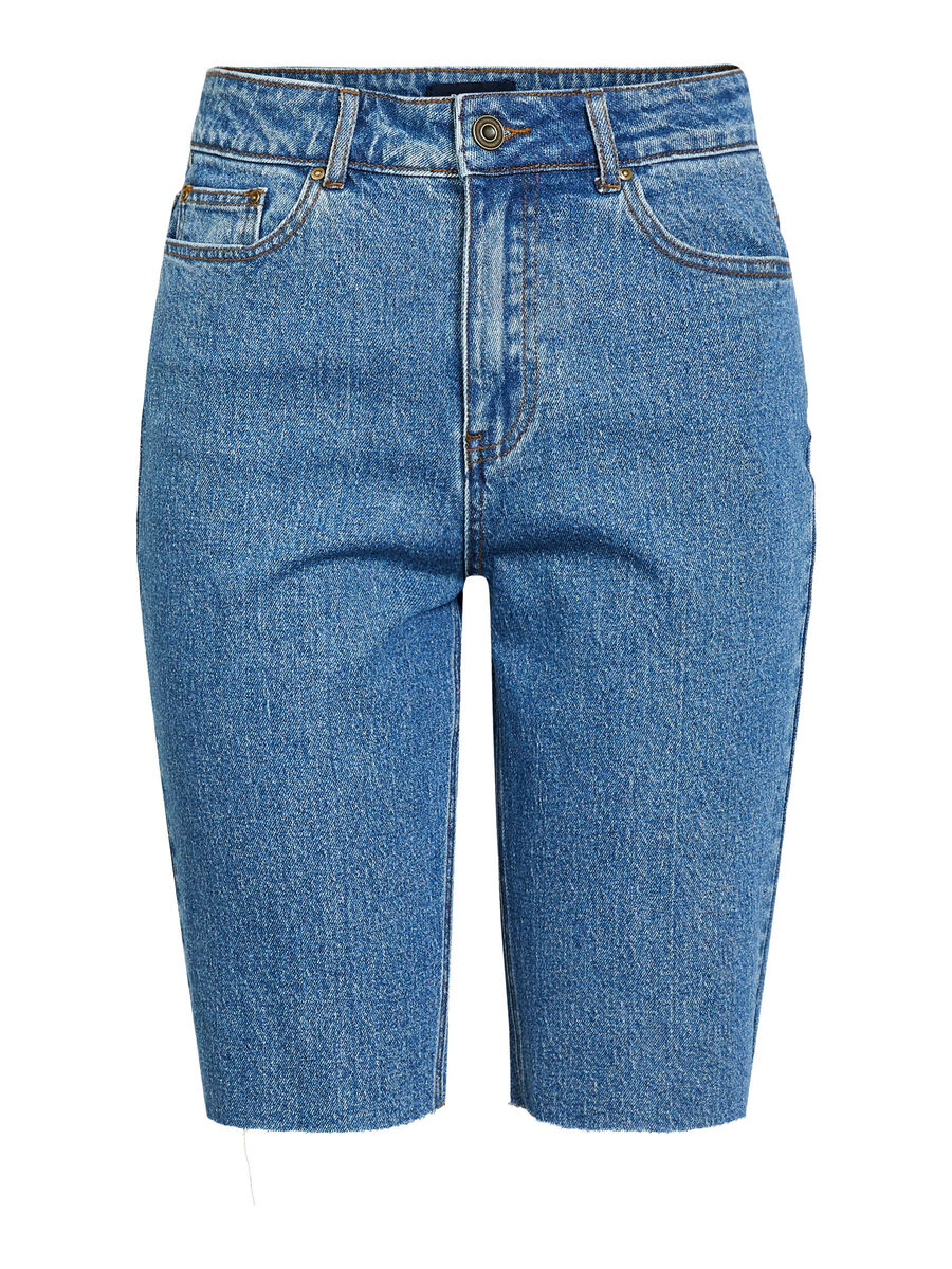 Pieces LONGLINE OLASHORTS, Medium Blue Denim, highres - 17102847_MediumBlueDenim_001.jpg