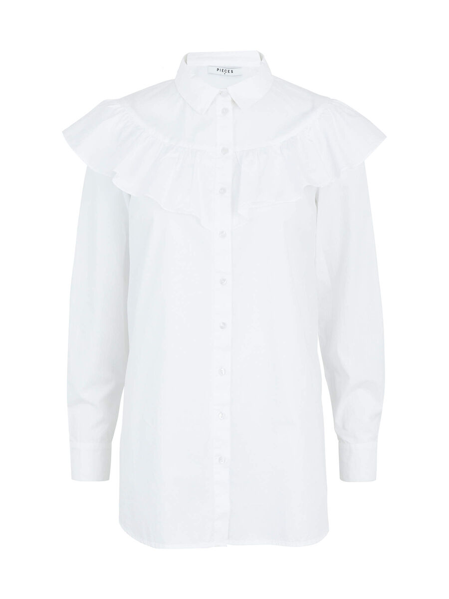 Pieces PCLIVA LONG SLEEVED SHIRT, Bright White, highres - 17112985_BrightWhite_001.jpg