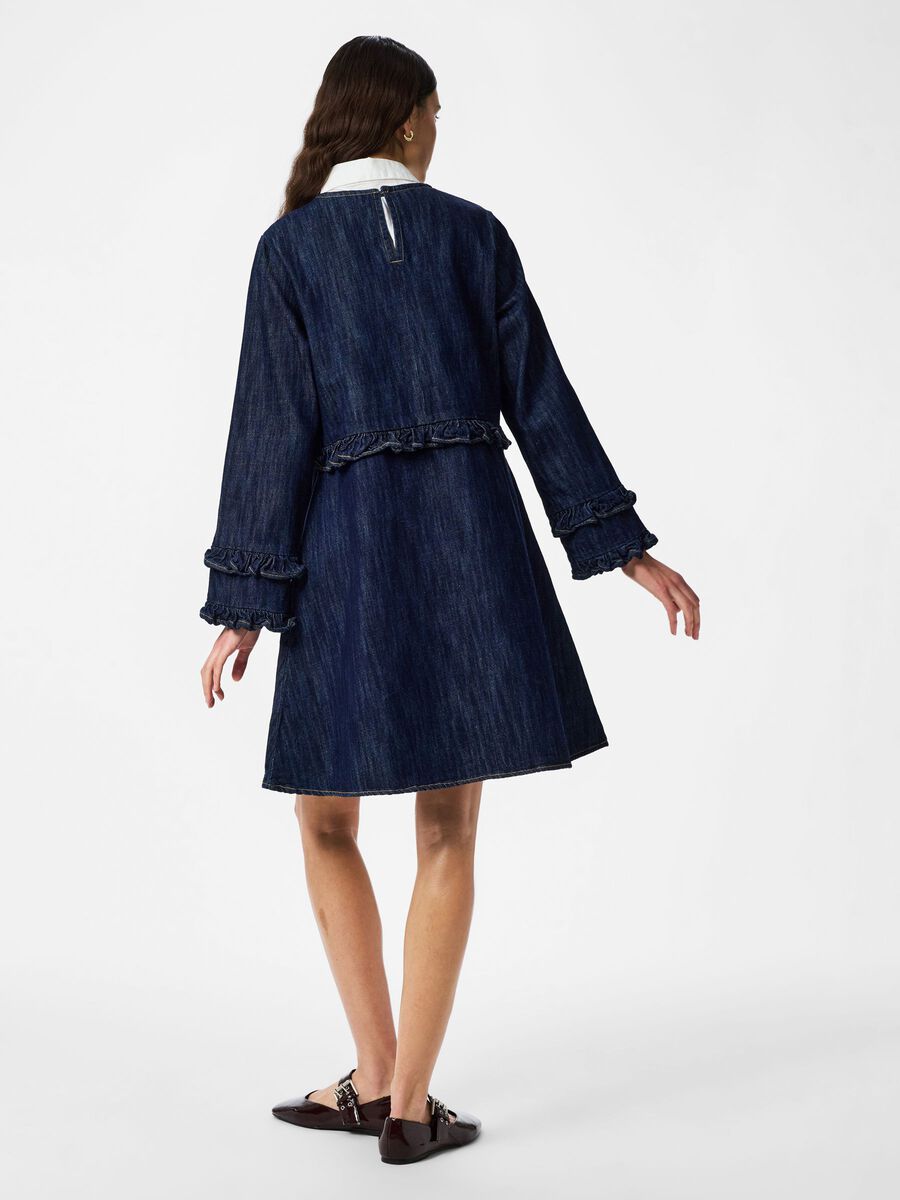 Product carousel image - PCGEGGO FLOUNCE  DENIM DRESS, Dark Blue Denim | 2