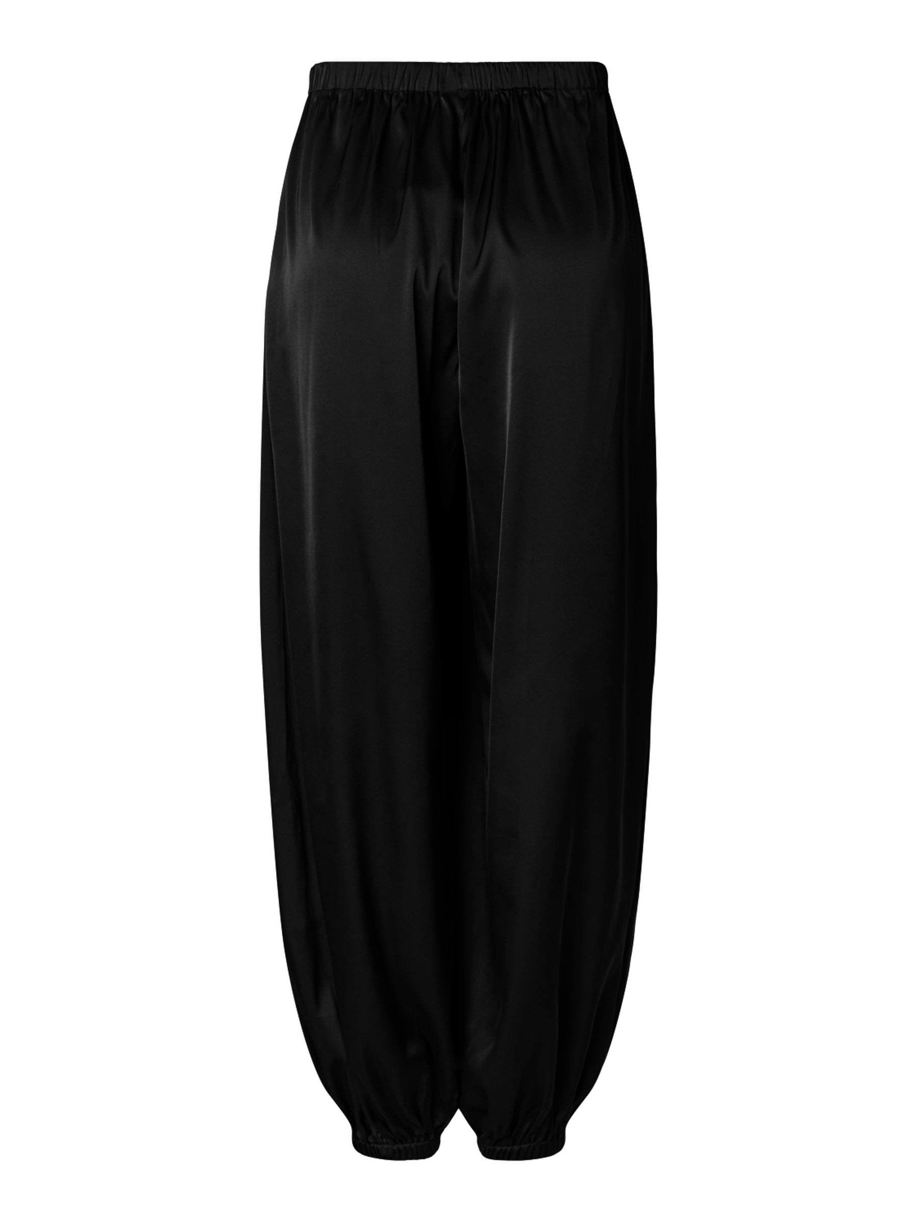 PCFESTA MW SATIN BALLOON TROUSERS | Black | PIECES® Austria