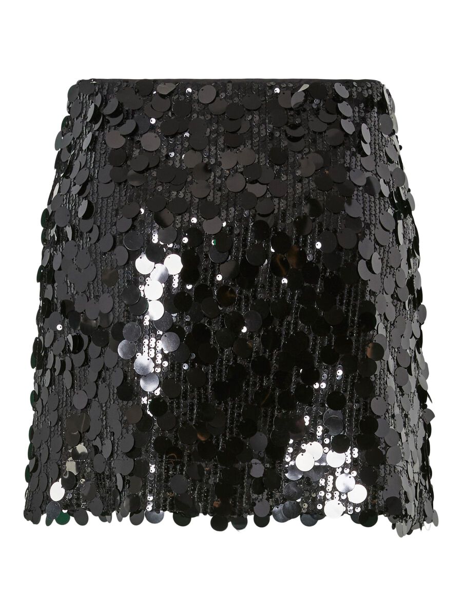 Carousel image - PCMALOU SEQUIN MINI SKIRT, Black | 6
