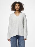 Pieces PCNADINA V-NECK JUMPER, Light Grey Melange, highres - 17157870_LightGreyMelange_003.jpg